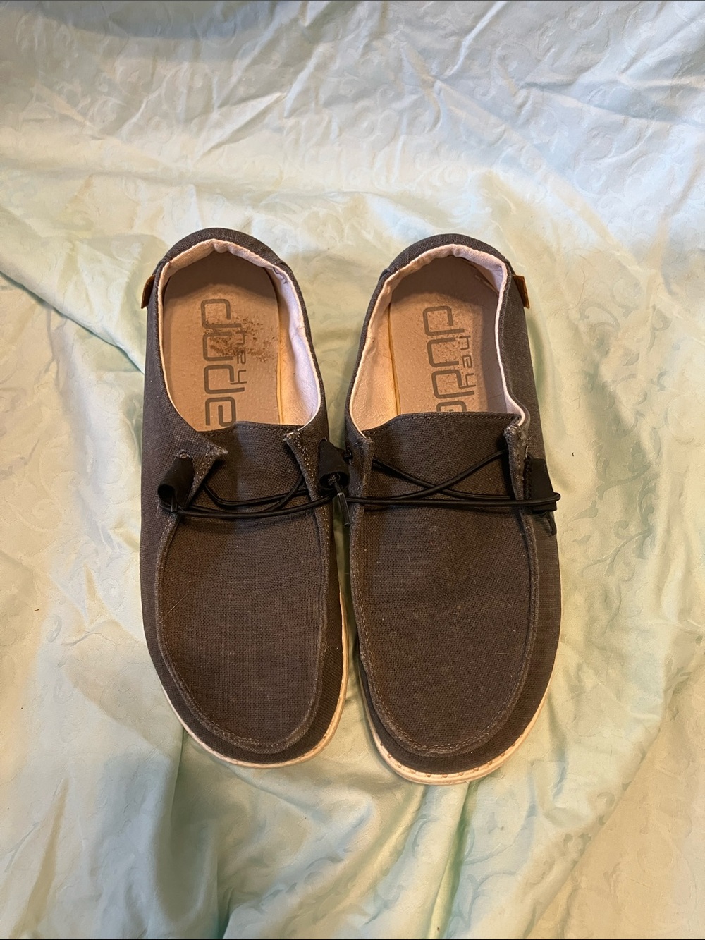 Hey Dude Women's Slip-On Loafers in Dark Gray Canvas